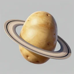 Space potato with saturn rings