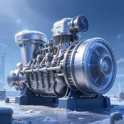 siemens futuristic gas turbine, masterpiece, blizzard pixar maya engine global illumination lighting artstation by chip foose