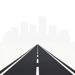 minimalist vector road leading to a minimalist city