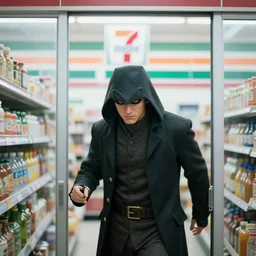 solid snake sneaking inside of a 7 - eleven