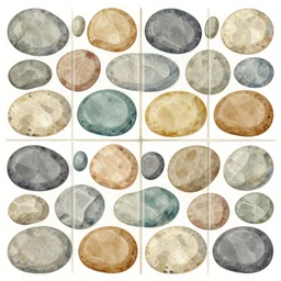 hand painted stones wall tile vector pattern