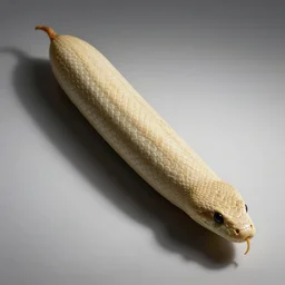 very long beige cucumber with snakeskin @snake head@