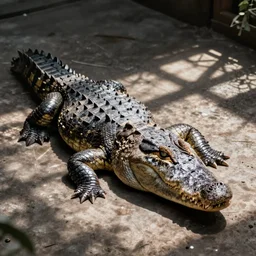 a hybrid with features of an crocodile and an alligator