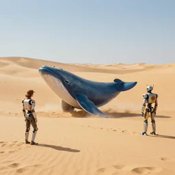 🐋🐳🐉🤖 in desert, photography by bussiere rutkowski andreas roch