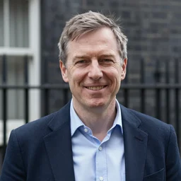 portrait of an average middle age british male, smiling