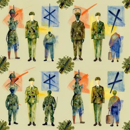 a random military themed pattern in style of kandinsky