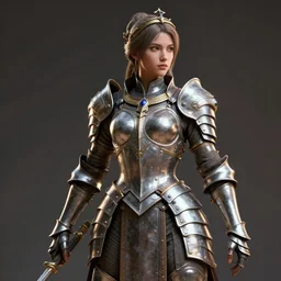 a highly detailed sculpt of athletic girl in armor, ornaments, cinematic light, featured on artstation, octane render, path tracing, sharp focus, 4 k
