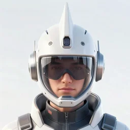 a man wearing a pointed solarpunk helmet and faceplate, bright, futuristic, octane render, high detail