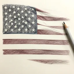america pencil drawing