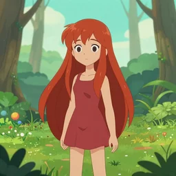 of really long red hair girl in the style of the game life is strange with powers of nature