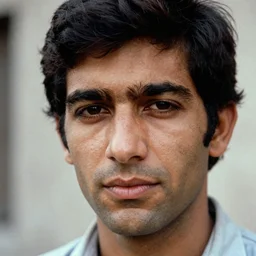 close-up portrait of a man in 1970, kodachrome film, Steve McCurry