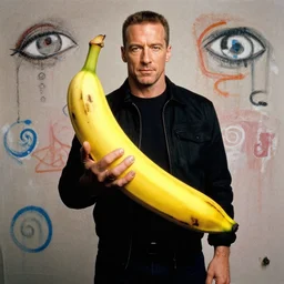 jean Claude van Damme as a banana by jean Michel Basquiat.