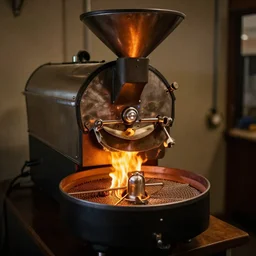 besca coffee roaster machine on fire