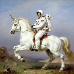 astronaut riding unicorn by george stubbs and raymond swanland