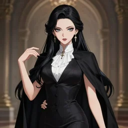 the portrait of the lawful evil sorceress lawyer as an absurdly beautiful, graceful, elegant, sophisticated, anime woman, an ultrafine hyperdetailed illustration by kim jung gi, irakli nadar, intricate linework, bright colors, octopath traveler, final fantasy, unreal engine 5 highly rendered, global illumination, radiant light, detailed and intricate environment
