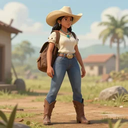 girl in the style LDR s3-9 JIBARO, HD, digital fantasy art, realistic render