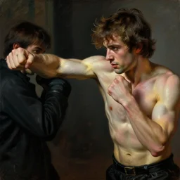 ben solo punching a man by Arnold Böcklin