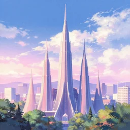 album cover of pastel tower spires by akihiko yoshida