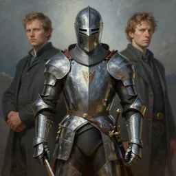 my knight in shining armor come to save the day by mark ryden and dan mumford, fantasy knight, symmetrical, sharp focus, detailed painting, hyperrealistic, 8 k resolution, artstation, octane render,