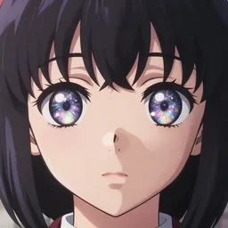 an anime girl with sparkly big eyes, detailed eyes