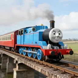 thomas the tank engine derailed off a bridge