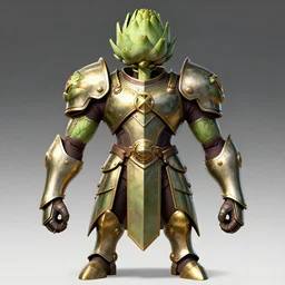 artichoke armoured warrior, symmetrical, highly detailed, digital art, sharp focus, trending on art station, kentaro miura art style