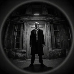 noir film world , Greg Rutkowski, trending on Artstation, 8K, ultra wide angle, pincushion lens effect.