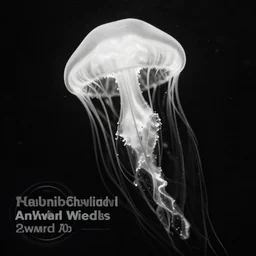 bioluminiscent jellyfish, award winning black and white photography