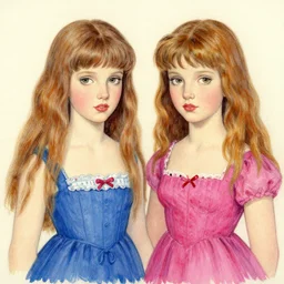 drawing of the wonder twins painted by henry darger