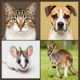 cat ( top left ) dog ( top right ) mouse ( bottom left ) kangaroo ( bottom right ) album cover