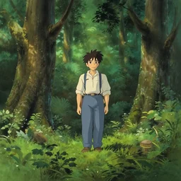 forest, in the style of studio ghibli, j. c. leyendecker, greg rutkowski, artgem