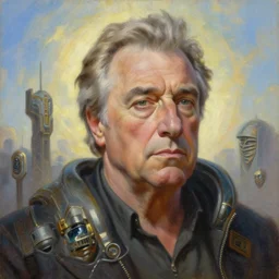 portrait oil painting, perfect expression, subconscious connects, purified consciousness, rudy giuliani, hyperion, foundation, fantasy character portrait, ultra realistic, wide angle, intricate details, mass effect, artifacts, luminous skies, highly detailed, michael cheval, peter mohrbacher, boris vallejo, jessica rossier, oil painting, highly detailed, cinematic lighting, unreal, natural tpose