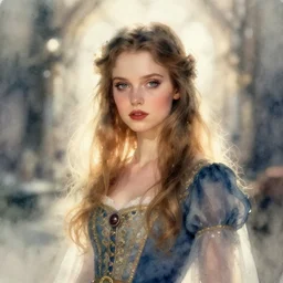 glam rocker. watercolor fairytale art, russian romanticism, muted palette, backlighting, depth of field, bokeh.