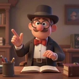 columbo detective investigating a case ( pixar style 3 d caricature inspiration from up movie )