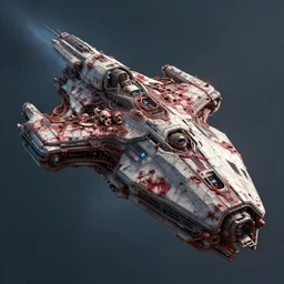 cyberpunk space ship, highly detailed, masterpiece, artstation, art by emika lightweaver, made of blood and corpses