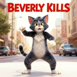 movie poster for a 8 0 s action comedy film, beverley hills cat 2