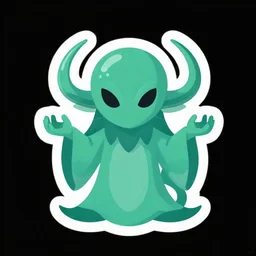 cthulhu logo, telegram sticker design, flat design, glossy design, white outline. - n 9