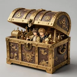 ultra realistic illustration, treasure chest mimic anime, intricate, elegant, highly detailed, digital painting, artstation, concept art, smooth, sharp focus, illustration, art by greg rutkowski and by jordan grimmer, huge scene, and wlop