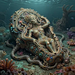 sincarnation of greed, reef sarcophagus detailed, intricate, aesthetic, artistic, 8 k resolution