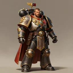 Nicholas II of Russia, emperor of Russian Empire, warhammer 40k , ornate, digital art, illustration, artstation, full body, brutal, virile, masculine, military, warhammer, reich aesthetic