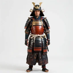 leather-bound samurai armor, commercial catalog photo, isolated on a pure white background, centered, entire object in frame, sharp focus, soft studio lighting