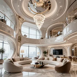 futuristic luxury apartment interior, intricate, elegant, highly detailed, john park, craig mullins, sparth, ruan jia, jeffrey catherine jones