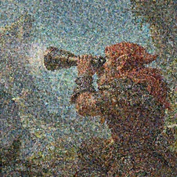 A dwarf using a telescope as a camera to photograph a view , artwork by World of Warcraft Direction Art, detailed, dynamic, cinematic composition