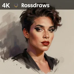 portrait of a transgender woman, dramatic lighting, illustration by rossdraws, professional portfolio, 4 k, digital art, concept art, trending on artstation