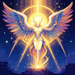the ophanim of ligth, pixel art study, stunning
