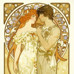 artwork by yoshitaka amano and alphonse mucha