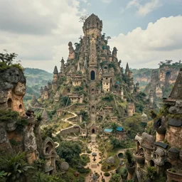 amazing very beautiful crazy landscape photo of a secret civilization, hyperdetailed, nice colors, cinematic masterpiece