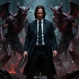john wick in doom killing demons