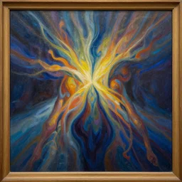 This is the most creative and extraordinary oil painting, without frame, ever created by gods, something extremely new to humankind that never existed before, just mind-blowing