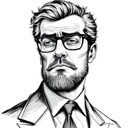 a smug modern aristocrat, head and shoulders character portrait, ink, highly detailed illustration by tim bradstreet